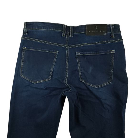 American Tall Jeans 34x36 Mens Carman Tapered Fit Low Rise Stretch Onyx Blue - Picture 4 of 12